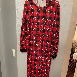 Christmas candy cane pj with hood